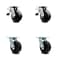 Service Caster 5 Inch Polyolefin Swivel Caster Set with Ball Bearing 2 Total Lock Brake SCC SCC-TTL30S520-POB-2-S-2 - alternate 1